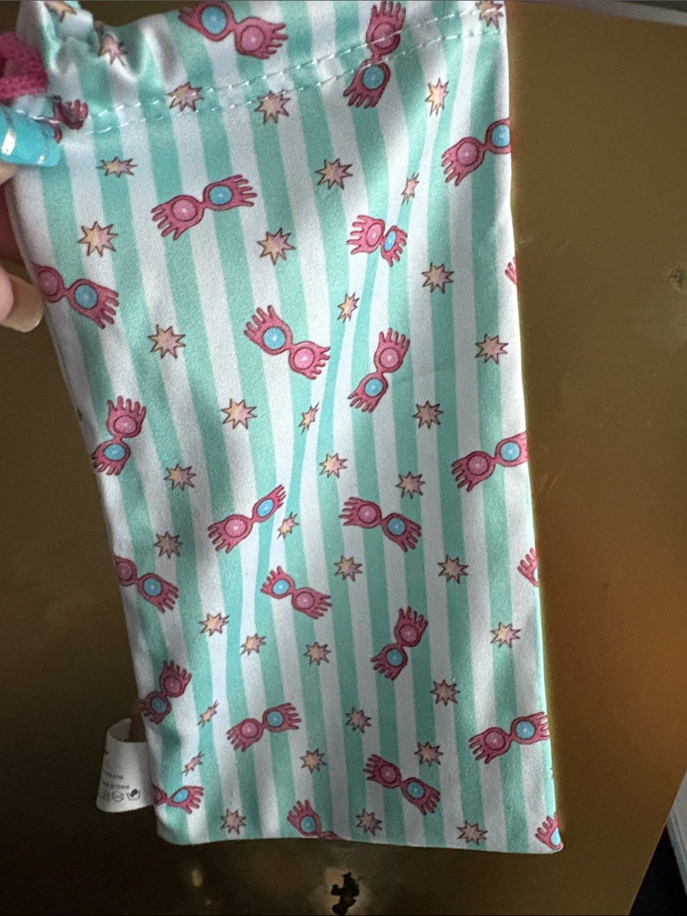 Harry Potter Mint & Pink Striped Sunglasses Pouch